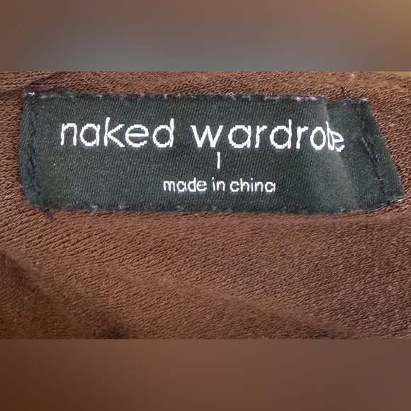 Naked Wardrobe Womens Size L Off The Shoulder Chocolate Brown Dress EUC - Picture 3 of 5